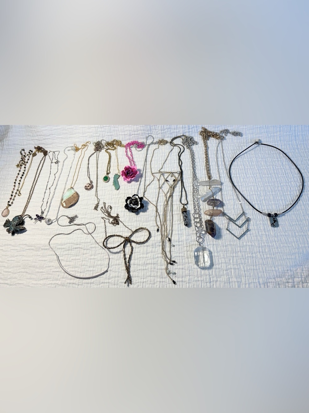 Mixed  Lot Of 20 Necklaces Wear Sell Curated Fashion Boho & Dainty For Layering